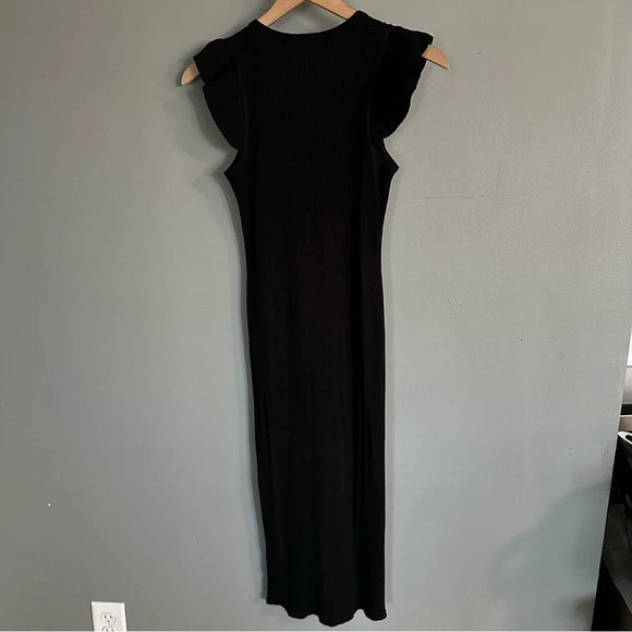 Francesca's Fitted Black Knit Dress. Size Small. NWT. Flutter Sleeves - Picture 8 of 8